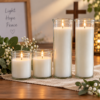 memorial in glass setting Memorial Candle in container