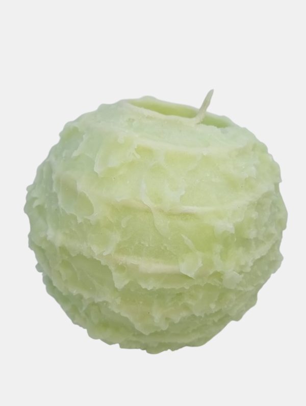 spiral ball candle 11.5 green