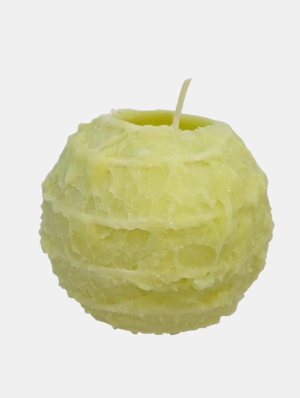spiral ball candle 11.5 yellow