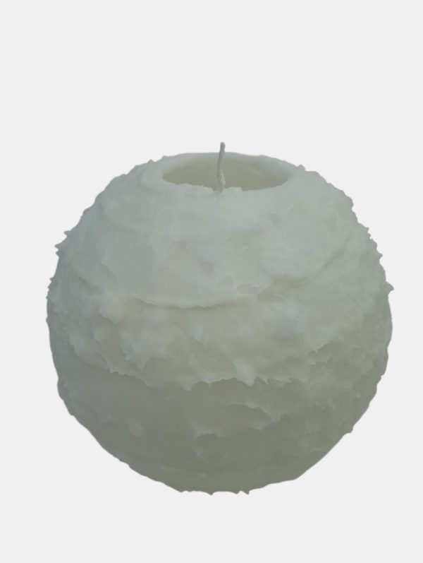 spiral ball candle 16.5cm white