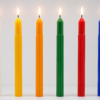 Solid Colour Fluted Candles 2.2×25cm – 6 Pack